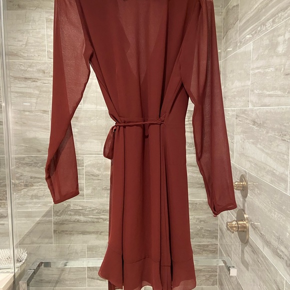ARITZIA Wilfred Louise Longsleeve Dress, Red Rust, Size Small - Picture 3 of 7